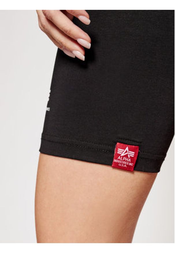Alpha Industries Kolarki Basic Bike 116052 Czarny Slim Fit. Kolor: czarny. Materiał: bawełna