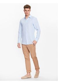 BOSS - Boss Koszula 50490234 Błękitny Slim Fit. Kolor: niebieski. Materiał: len #4