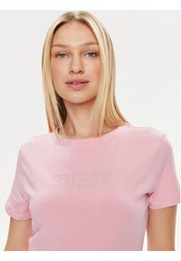 Guess T-Shirt Skylar V4GI09 J1314 Różowy Slim Fit. Kolor: różowy. Materiał: bawełna