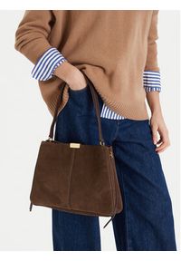 TOMMY HILFIGER - Tommy Hilfiger Torebka Casual Leather Shoulder Bag Sued AW0AW18201 Brązowy. Kolor: brązowy. Materiał: skórzane, zamszowe. Styl: casual #6