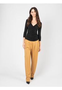 Patrizia Pepe Bluzka | 8M1423/J013 | Kobieta | Czarny. Typ kołnierza: dekolt w serek. Kolor: czarny. Materiał: wiskoza, elastan