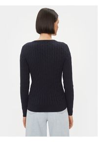 GANT - Gant Sweter 4800101 Granatowy Slim Fit. Kolor: niebieski. Materiał: bawełna #4