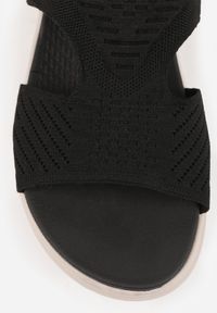 Born2be - Czarne Sportowe Sandały na Grubej Podeszwie z Elastyczną Cholewką i Piankową Wkładką Nicthil. Okazja: na co dzień. Zapięcie: bez zapięcia. Kolor: czarny. Materiał: jeans. Sezon: lato. Styl: sportowy #6