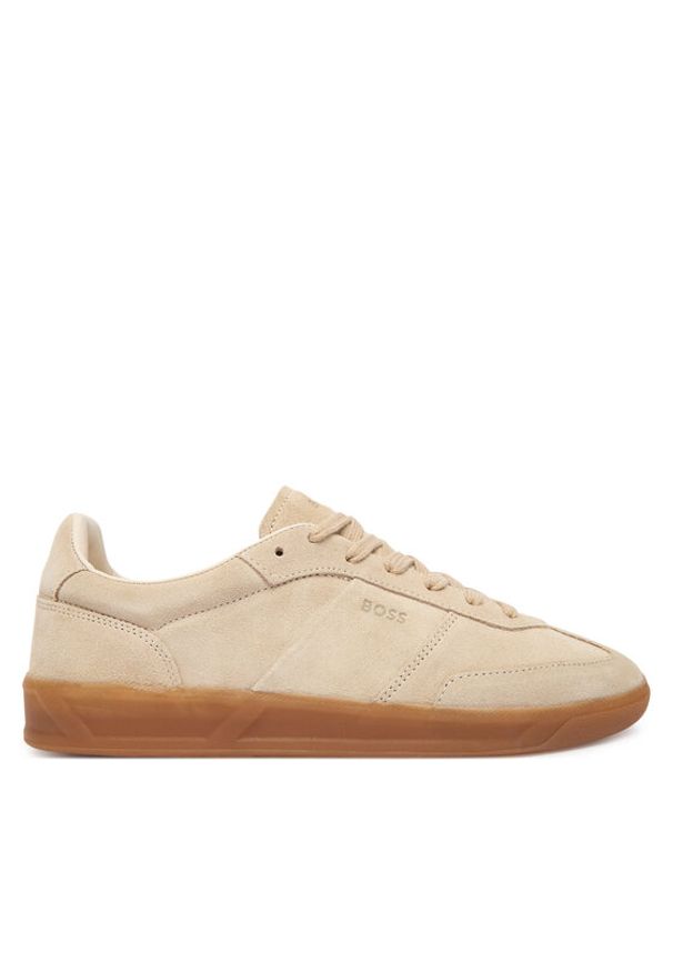 BOSS Sneakersy Brenta 50536645 Beżowy. Kolor: beżowy. Materiał: zamsz, skóra