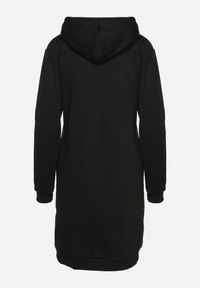 Born2be - Czarna Tunika Bluza z Bawełną Kapturem i Sznurkami Mivilora. Okazja: do pracy, na co dzień. Typ kołnierza: kaptur. Kolor: czarny. Materiał: bawełna. Długość rękawa: długi rękaw. Długość: długie. Styl: casual, sportowy #4