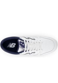 Buty unisex New Balance BB480LWN – białe. Okazja: na co dzień. Kolor: biały. Materiał: skóra, dresówka, materiał. Szerokość cholewki: normalna. Sport: turystyka piesza #5