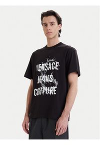 Versace Jeans Couture T-Shirt 80GAHC01 CJ01C Czarny Regular Fit. Kolor: czarny. Materiał: bawełna #1