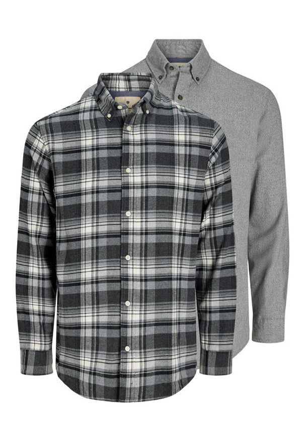 Jack & Jones Komplet koszul Blubarkley 12294328 Szary Regular Fit. Kolor: szary. Materiał: bawełna