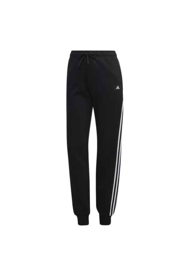 Adidas - Spodnie adidas Sportswear Future Icons 3-Stripes Regular Fit H57311 - czarne. Kolor: czarny. Materiał: poliester, bawełna, dresówka, materiał. Sport: fitness, turystyka piesza
