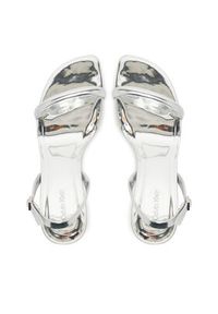 Calvin Klein Sandały Sculpt Kitt Heel Strappy Lth Met HW0HW02709 Srebrny. Kolor: srebrny. Materiał: skóra #4