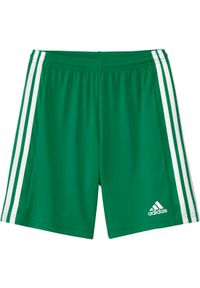 Adidas - Spodenki piłkarskie dla dzieci adidas Squadra 21 Short. Kolor: biały, wielokolorowy, zielony. Materiał: poliester