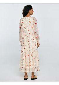Big-Star - Sukienka damska maxi z motywem kwiatowym kremowa Ester 103. Kolor: biały. Materiał: wiskoza, koronka. Długość rękawa: długi rękaw. Wzór: kwiaty. Długość: maxi #7