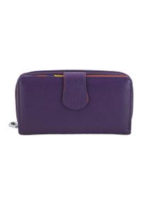 Barberini's - Portfel skórzany BARBERINI'S fioletowy D-116-40. Kolor: fioletowy. Materiał: skóra. Wzór: motyw zwierzęcy, kolorowy #1