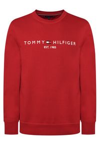 TOMMY HILFIGER - Tommy Hilfiger Bluza Logo MW0MW11596 Czerwony Regular Fit. Kolor: czerwony. Materiał: bawełna #6