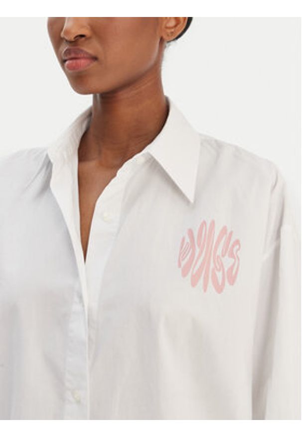 Hugo - HUGO Koszula Elisana B 50552146 Biały Oversize. Kolor: biały. Materiał: bawełna
