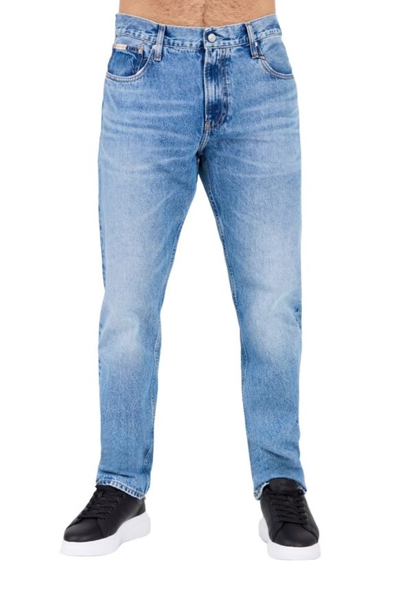 Calvin Klein - CALVIN KLEIN Błękitne męskie jeansy Slim Straight, Rozmiar 32/34. Kolor: niebieski