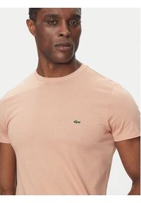 Lacoste T-Shirt TH6709 Beżowy Regular Fit. Kolor: beżowy. Materiał: bawełna #4