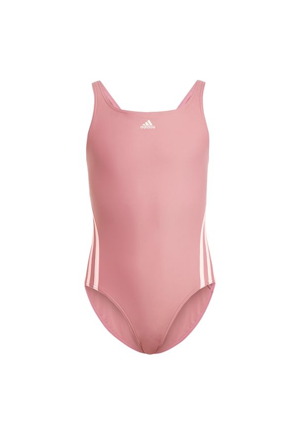 Adidas - 3-Stripes Swimsuit. Kolor: czerwony, wielokolorowy, różowy. Materiał: materiał