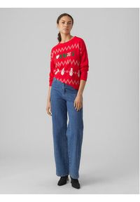 Vero Moda Sweter 10292667 Czerwony Regular Fit. Kolor: czerwony. Materiał: syntetyk