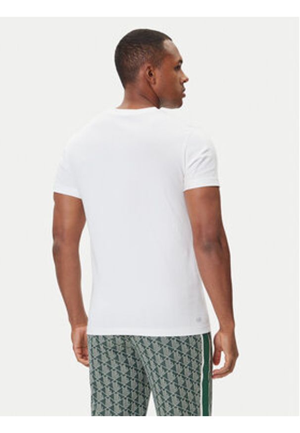 Lacoste T-Shirt TH7712 Biały Regular Fit. Kolor: biały. Materiał: bawełna