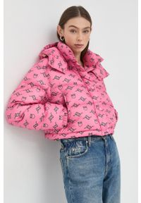Pinko kurtka damska kolor różowy zimowa. Okazja: na co dzień. Kolor: różowy. Sezon: zima. Styl: casual