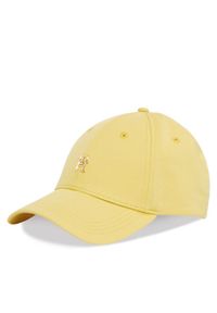 TOMMY HILFIGER - Tommy Hilfiger Czapka z daszkiem Elevated Chic Cap AW0AW17128 Żółty. Kolor: żółty. Materiał: materiał, bawełna