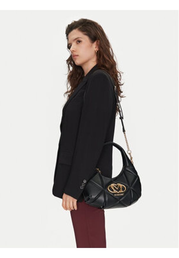 Love Moschino - LOVE MOSCHINO Torebka JC4039PP1MLC0000 Czarny. Kolor: czarny. Materiał: skórzane