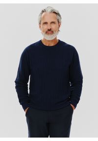 Pako Lorente - PAKO LORENTE – Męski sweter w kolorze granatowym. Kolor: niebieski, czerwony. Materiał: bawełna. Sezon: jesień