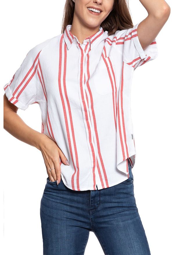 Wrangler - KOSZULA WRANGLER RAGLAN SS SHIRT DUBARRY W5252CKVZ 112129394. Długość rękawa: raglanowy rękaw