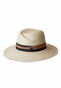 MAISON MICHEL PARIS - Beżowy kapelusz Virginie. Kolor: beżowy. Wzór: aplikacja #3