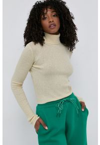 Miss Sixty Sweter wełniany damski kolor kremowy z golfem. Typ kołnierza: golf. Kolor: beżowy. Materiał: wełna. Długość rękawa: długi rękaw. Długość: długie