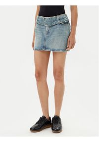 Hugo - HUGO Spódnica jeansowa Gamini 50541549 Niebieski Regular Fit. Kolor: niebieski. Materiał: bawełna