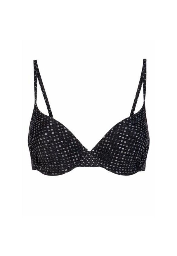 Damski top do kostiumu kąpielowego Protest Goal Dcup Wire. Kolor: czarny. Wzór: kropki