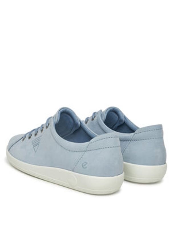 ecco - ECCO Sneakersy Soft 2.0 Tie 20650302434 Niebieski. Kolor: niebieski. Materiał: skóra