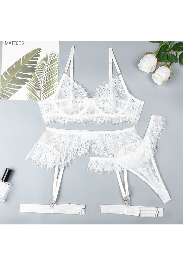 Intica - Komplet bielizny z ozdobną lamówką i luksusowym wykończeniem Domitilla. Kolor: biały. Materiał: materiał