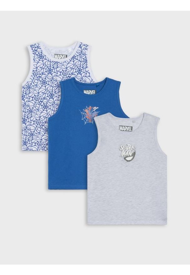 Sinsay - Podkoszulki 3 pack Spiderman - biały. Kolor: biały. Wzór: motyw z bajki