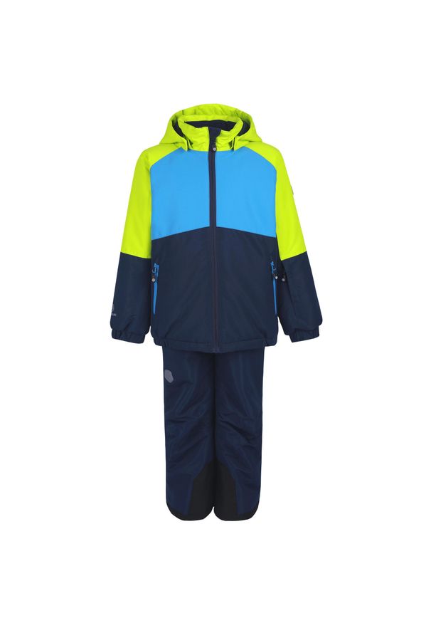 COLOR KIDS - Komplet kurtka i spodnie narciarske Junior Color Kids AF 10.000 mm. Kolor: niebieski, wielokolorowy, żółty