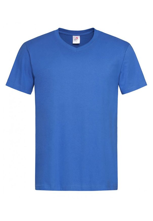 Niebieski t-shirt Stedman casualowy, z krótkim rękawem