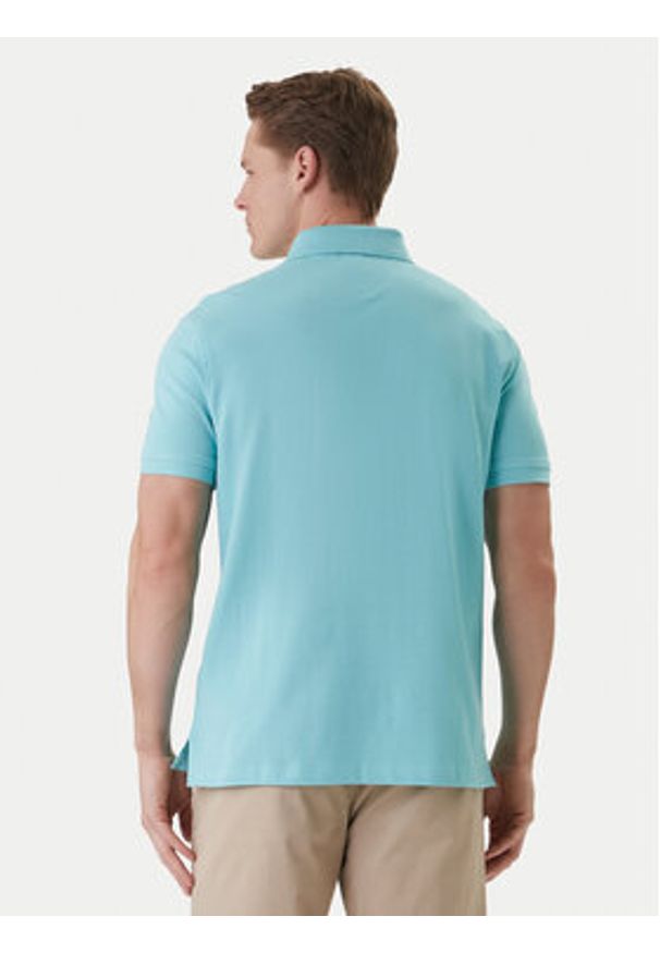 TOMMY HILFIGER - Tommy Hilfiger Polo 1985 MW0MW17770 Turkusowy Regular Fit. Typ kołnierza: polo. Kolor: turkusowy. Materiał: bawełna