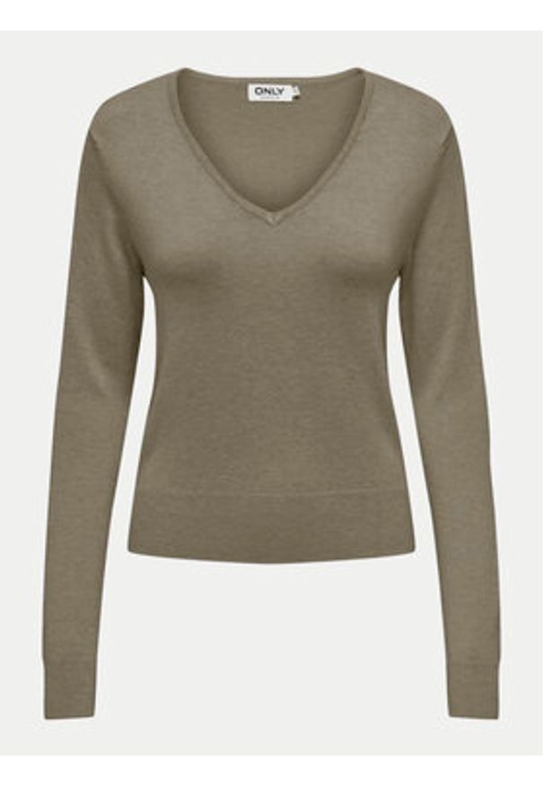 only - ONLY Sweter Venice 15333990 Brązowy Regular Fit. Kolor: brązowy. Materiał: wiskoza
