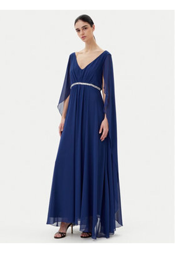 Rinascimento Sukienka wieczorowa CFC0123079003 Granatowy Regular Fit. Kolor: niebieski. Materiał: syntetyk. Styl: wizytowy