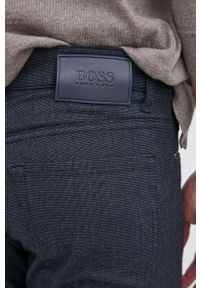 BOSS - Boss Spodnie męskie kolor granatowy dopasowane. Kolor: niebieski. Materiał: poliester #3