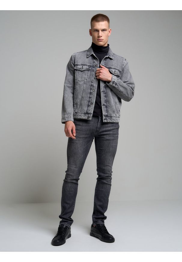 Big-Star - Spodnie jeans męskie skinny Jeffray 894. Stan: obniżony. Kolor: szary. Styl: klasyczny, sportowy