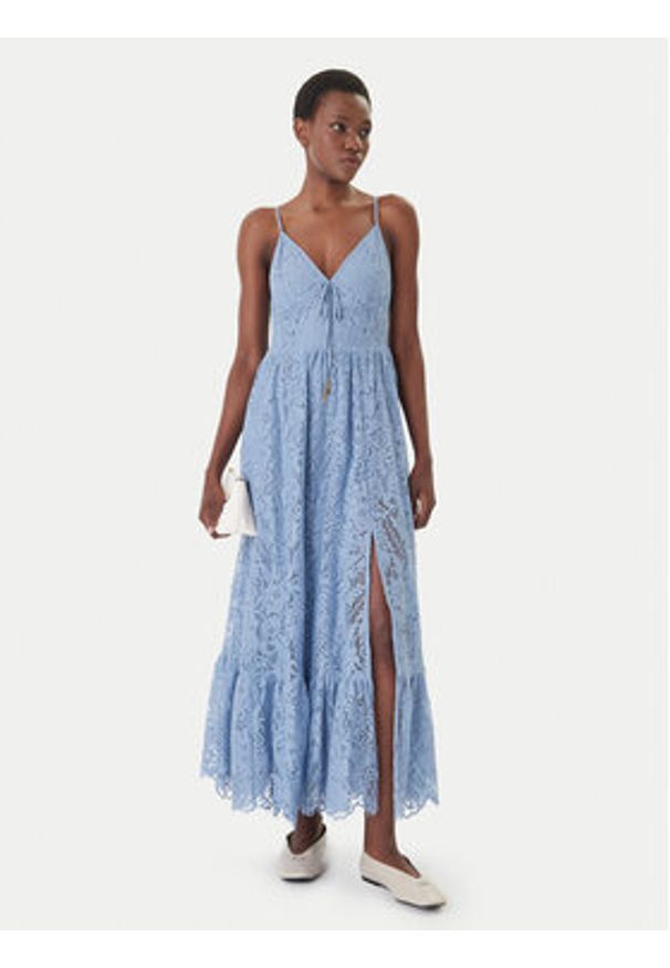 MICHAEL Michael Kors Sukienka letnia MS683HQKQ9 Błękitny Regular Fit. Kolor: niebieski. Materiał: syntetyk. Sezon: lato