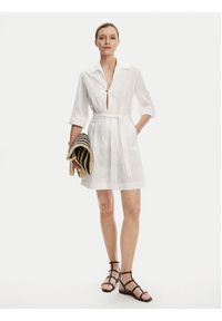 Max Mara Beachwear Kombinezon Canard 2516241019 Biały Regular Fit. Kolor: biały. Materiał: bawełna #3