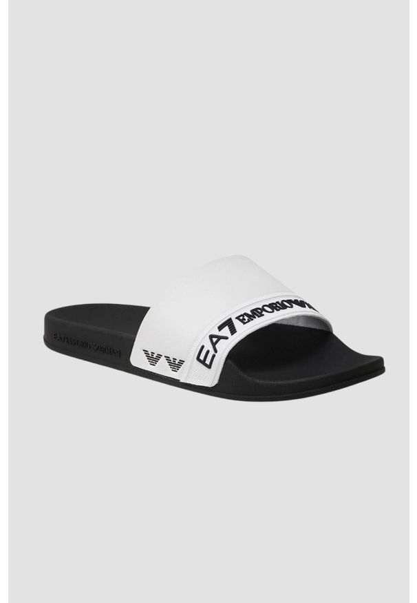 EA7 Emporio Armani - EA7 EMPORIO ARMANI Białe klapki. Kolor: biały