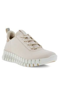 ecco - ECCO Sneakersy Lace-Up 21820360720 Beżowy. Kolor: beżowy. Materiał: skóra