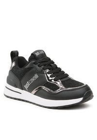Just Cavalli Sneakersy 74RB3SD1 Czarny. Kolor: czarny. Materiał: materiał
