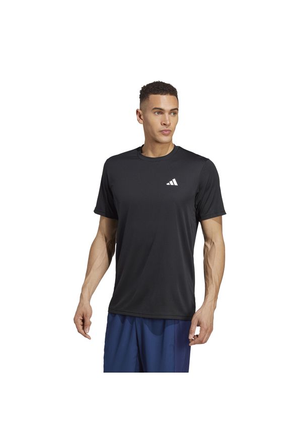 Adidas - Koszulka fitness męska ADIDAS krótki rękaw. Kolor: czarny. Materiał: materiał, skóra. Długość rękawa: krótki rękaw. Długość: krótkie. Sport: fitness