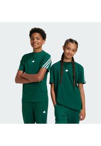 Adidas - Future Icons 3-Stripes Tee. Kolor: biały, zielony, wielokolorowy